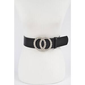 Rhinestone Filled Double Ring Belt